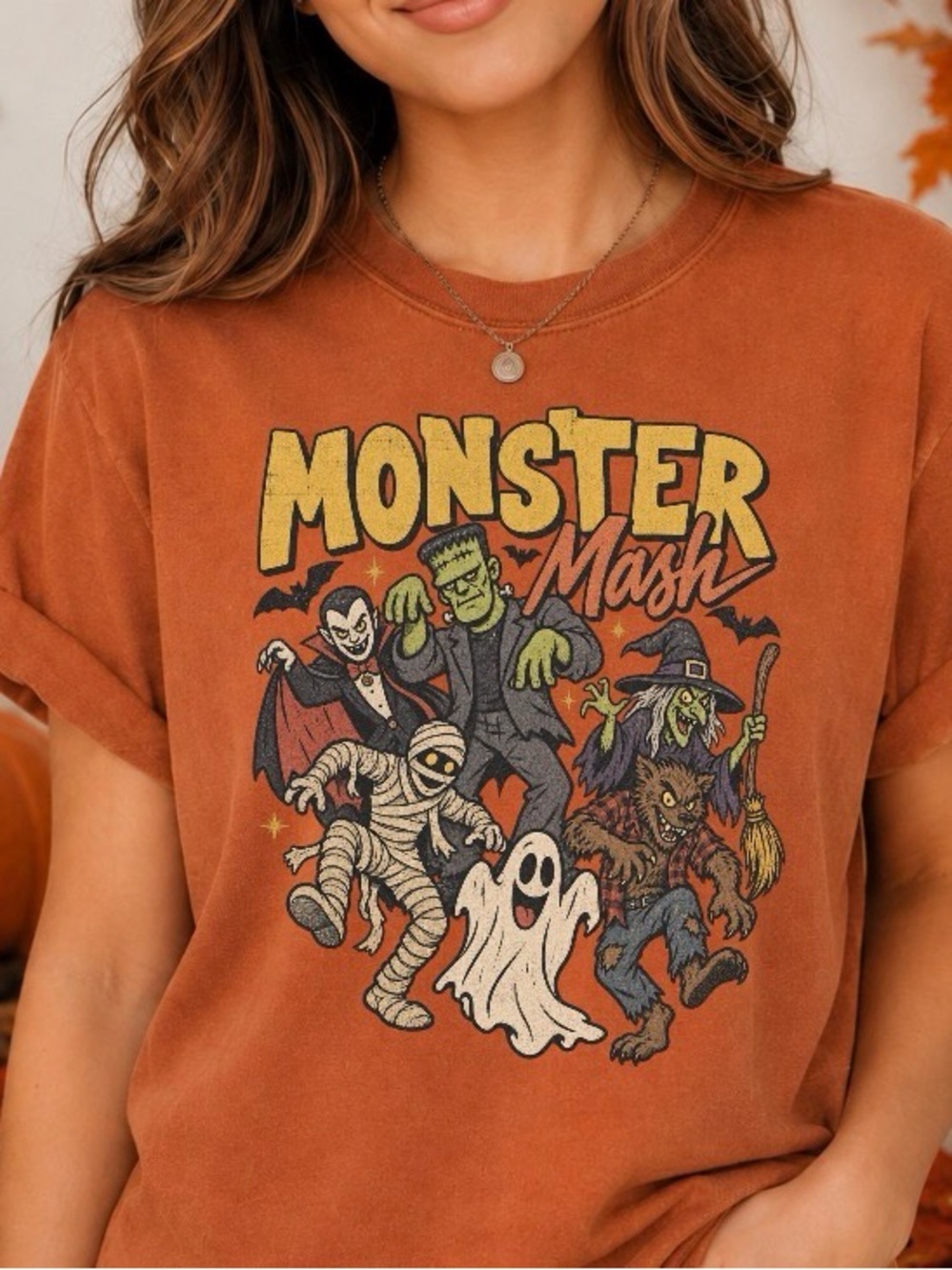 Monster Mash Retro Halloween T-Shirt, Vintage Classic Monsters Graphic Tee